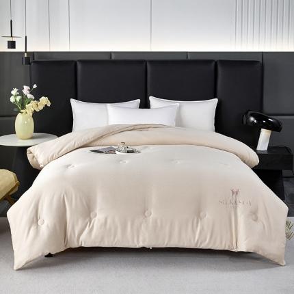 91家纺网 家纺一手货源 找家纺 丽卡家纺 2023新款米兰大豆被 卡其