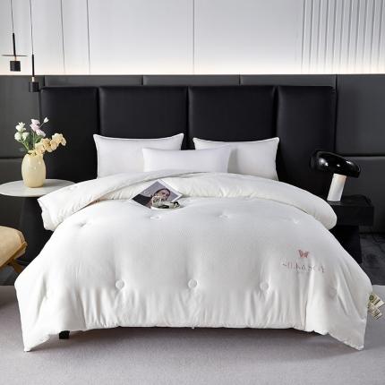 91家纺网 家纺一手货源 找家纺 丽卡家纺 2023新款米兰大豆被 珍珠白