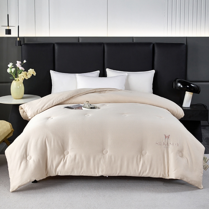 91家纺网 家纺一手货源 找家纺 丽卡家纺 2023新款米兰大豆被 卡其