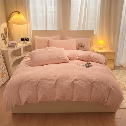 91家纺网 家纺一手货源 找家纺 （总）857家居 2023新款牛奶绒雕花四件套