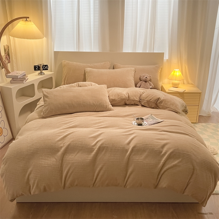 91家纺网 家纺一手货源 找家纺 （总）857家居 2023新款牛奶绒雕花四件套