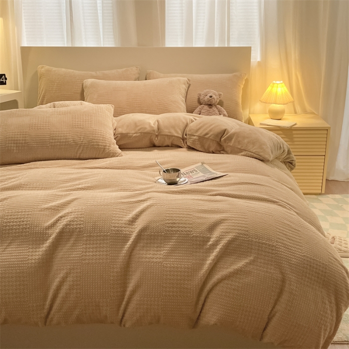 91家纺网 家纺一手货源 找家纺 （总）857家居 2023新款牛奶绒雕花四件套