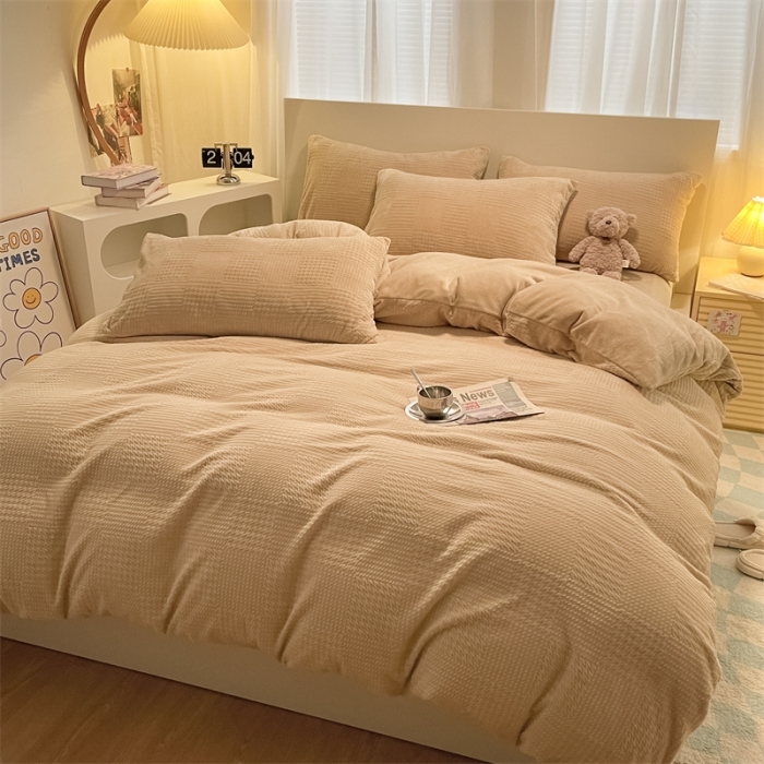 91家纺网 家纺一手货源 找家纺 （总）857家居 2023新款牛奶绒雕花四件套