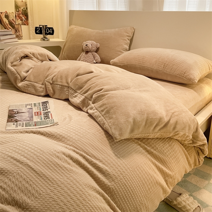 91家纺网 家纺一手货源 找家纺 （总）857家居 2023新款牛奶绒雕花四件套