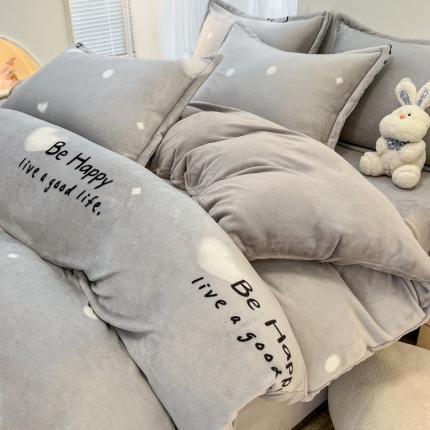 91家纺网 家纺一手货源 找家纺 （总）川悦生活 直播爆款ins网红风200克印花小清新卡通牛奶绒四件套