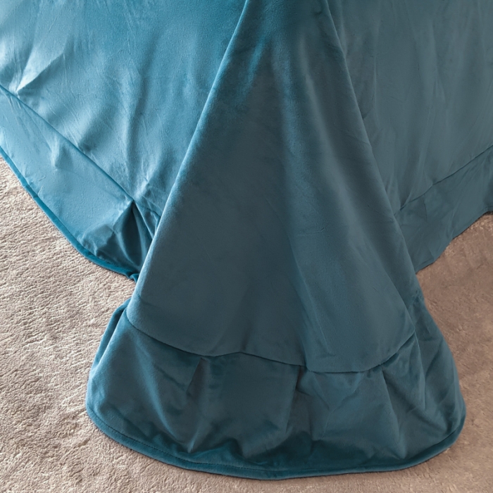 91家纺网 家纺一手货源 找家纺 嗯呢2023新款A类高克重婴儿绒牛奶绒埋绳保暖绒四件套 湖兰