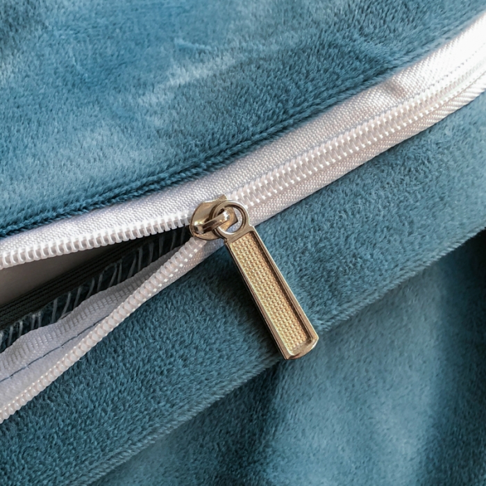 91家纺网 家纺一手货源 找家纺 嗯呢2023新款A类高克重婴儿绒牛奶绒埋绳保暖绒四件套 湖兰