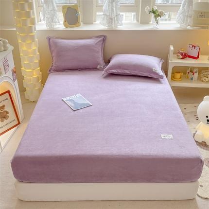 91家纺网 家纺一手货源 找家纺 857 2023新款牛奶绒床笠 薰衣草紫