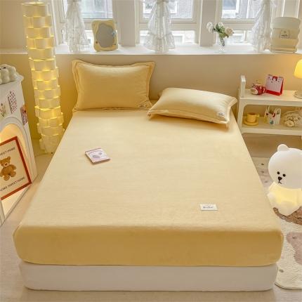 857 2023新款牛奶绒床笠 日光黄