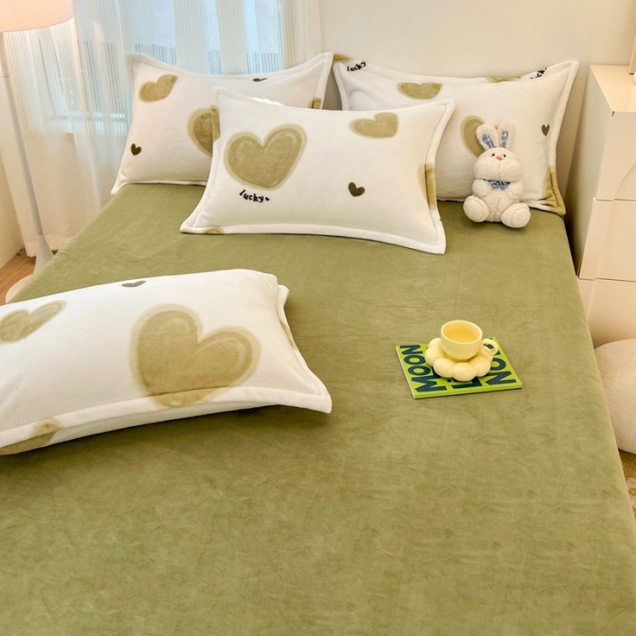 91家纺网 家纺一手货源 找家纺 川悦生活 直播爆款ins网红风200克印花小清新卡通牛奶绒四件套 萌心