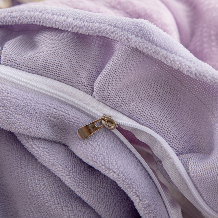 91家纺网 家纺一手货源 找家纺 青竹苑 2023新款网红款牛奶绒雕花绗缝床裙款四件套 莫妮紫