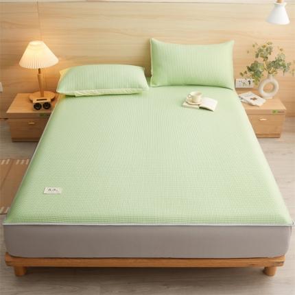恒爱家纺 2023新款华夫格凉感床笠 芥末绿