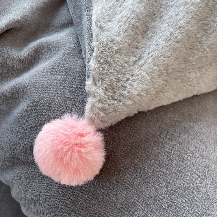 91家纺网 家纺一手货源 找家纺 艾米家居 2023新款秋冬懒兔绒四件套-球球款 灰色