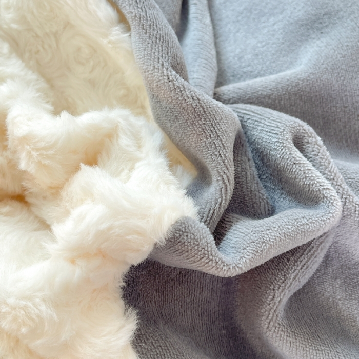 91家纺网 家纺一手货源 找家纺 艾米家居 2023新款秋冬懒兔玫瑰绒牛奶绒四件套 灰色
