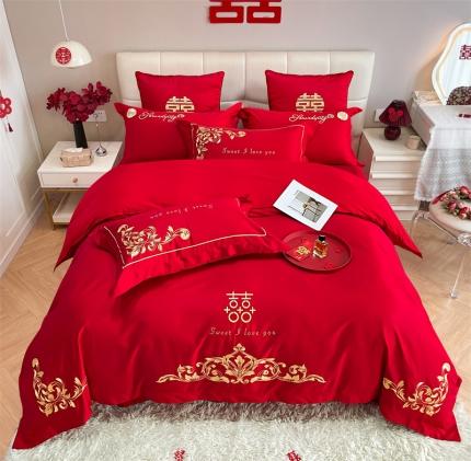 91家纺网 家纺一手货源 找家纺 （总）甜咪咪 2023新款纯棉40S小红书推荐热款婚庆四件套多件套