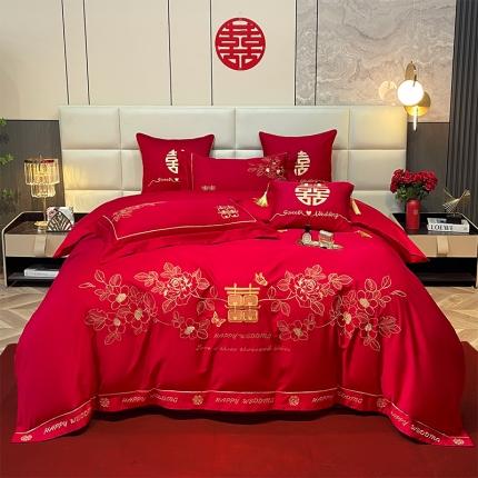 91家纺网 家纺一手货源 找家纺 （总）甜咪咪 2023新款纯棉40S小红书推荐热款婚庆四件套多件套