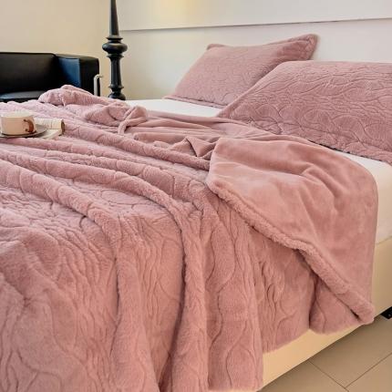 N先生 2023秋冬新款高克重兔毛毛毯-语嫣系列 语嫣-豆沙