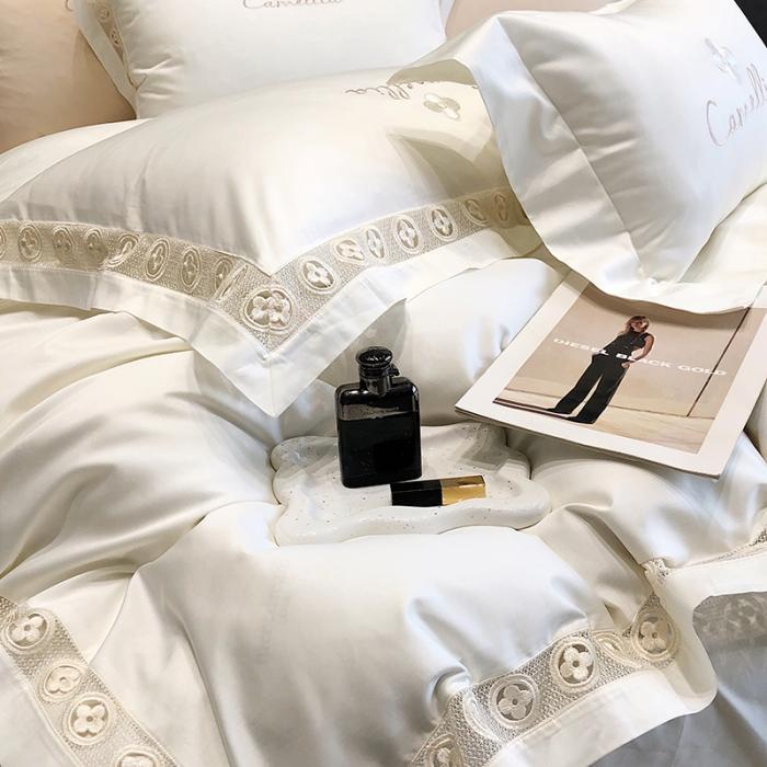 91家纺网 家纺一手货源 找家纺 黑白森林23款100支全棉四件套纯棉床上用品