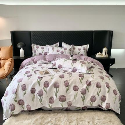 91家纺网 家纺一手货源 找家纺 名佰蕙家纺 2024新款珍丝大提花全棉四件套郁见未来