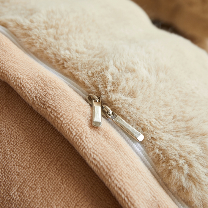 91家纺网 家纺一手货源 找家纺 新月 2023新款泡泡兔毛绒亲肤舒适四件套 泡泡-棕