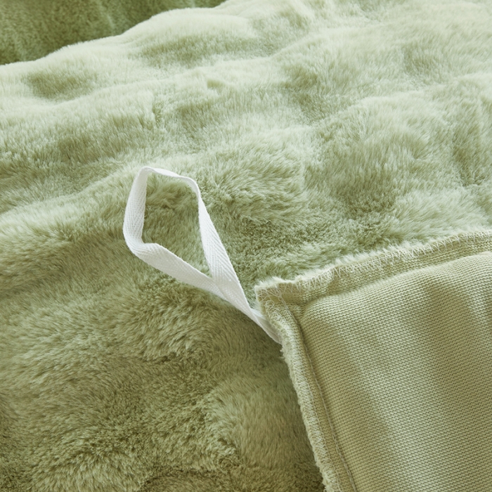 91家纺网 家纺一手货源 找家纺 新月 2023新款泡泡兔毛绒亲肤舒适四件套 泡泡-绿