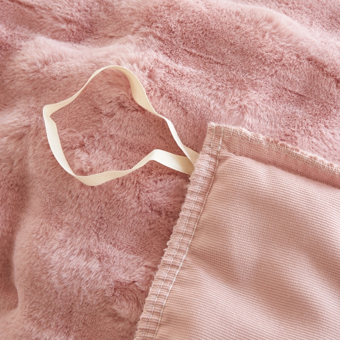 91家纺网 家纺一手货源 找家纺 新月 2023新款泡泡兔毛绒亲肤舒适四件套 泡泡-粉