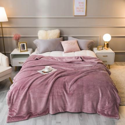 91家纺网 家纺一手货源 找家纺 欧邦 新款爆款纯色羊羔绒双层毛毯 藕色