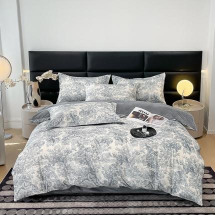 91家纺网 家纺一手货源 找家纺 （总）慕希2024新款数码印花牛奶绒婴儿绒保暖绒四件套