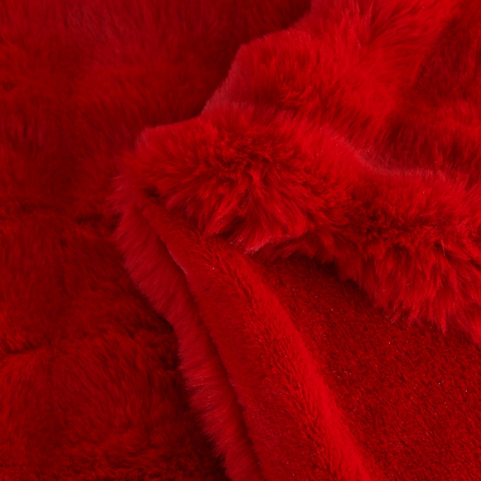 91家纺网 家纺一手货源 找家纺 新月 2023新款A版托斯卡纳兔毛B版安哥拉兔毛多功能毛毯 囍红