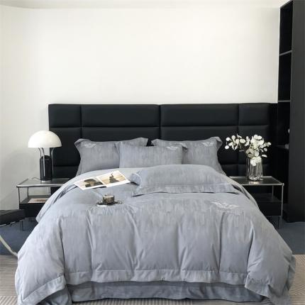 时亿 2023新款纯植物真丝绒四件套卡斯特 卡斯特-月光灰