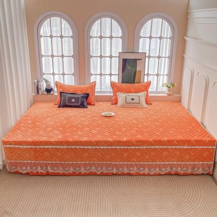 91家纺网 家纺一手货源 找家纺 手艺人 2025新款牛奶绒炕盖榻榻米炕垫蘑菇蕾丝款K336-K355 K339