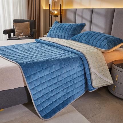 91家纺网 家纺一手货源 找家纺 （总）湘之帛 2024直播爆款纯色高克重牛奶绒夹棉床护垫床垫