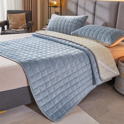 91家纺网 家纺一手货源 找家纺 （总）湘之帛 2024直播爆款纯色高克重牛奶绒夹棉床护垫床垫