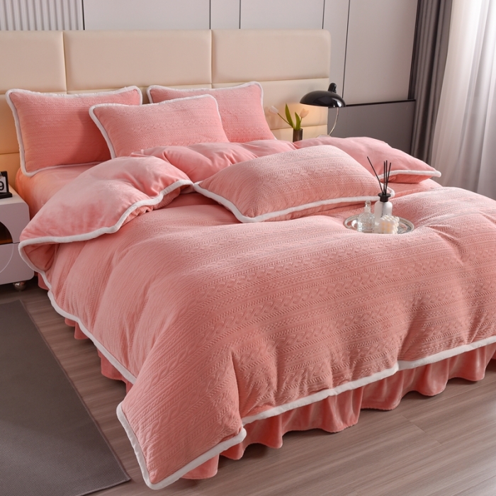 91家纺网 家纺一手货源 找家纺 （总）畅畅家纺 2023新款A类雕花绒牛奶绒四件套