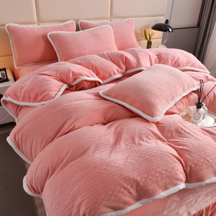 91家纺网 家纺一手货源 找家纺 （总）畅畅家纺 2023新款A类雕花绒牛奶绒四件套