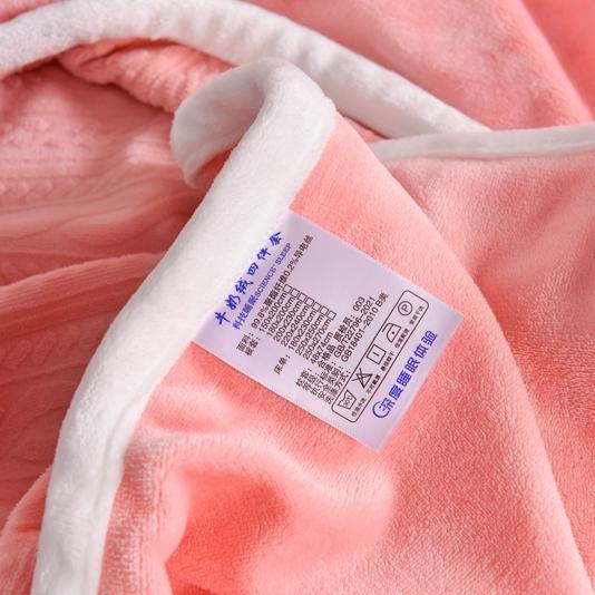 91家纺网 家纺一手货源 找家纺 畅畅家纺 2023新款A类雕花绒牛奶绒四件套 安娜-粉