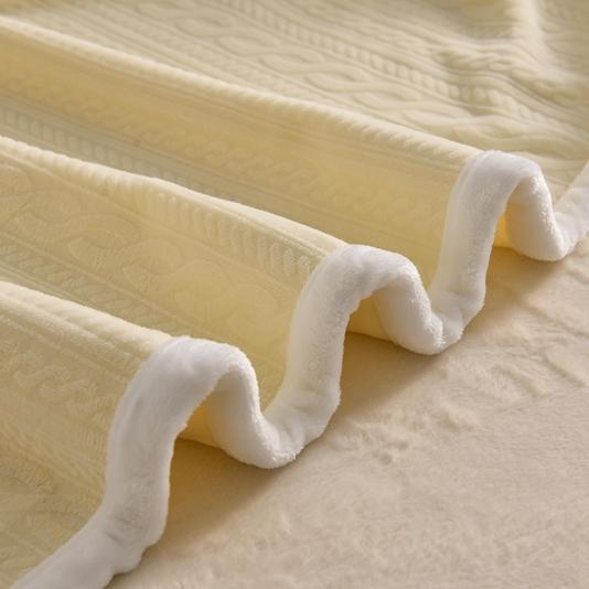 91家纺网 家纺一手货源 找家纺 畅畅家纺 2023新款A类雕花绒牛奶绒四件套 安娜-奶白