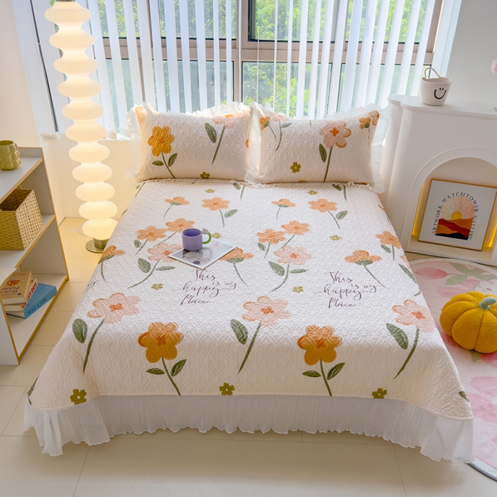 91家纺网 家纺一手货源 找家纺 冬然 2023新款全棉床盖纯棉床盖夹棉床单全棉床单纯棉床单花样情怀