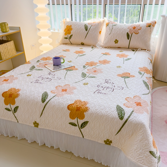 91家纺网 家纺一手货源 找家纺 冬然 2023新款全棉床盖纯棉床盖夹棉床单全棉床单纯棉床单花样情怀