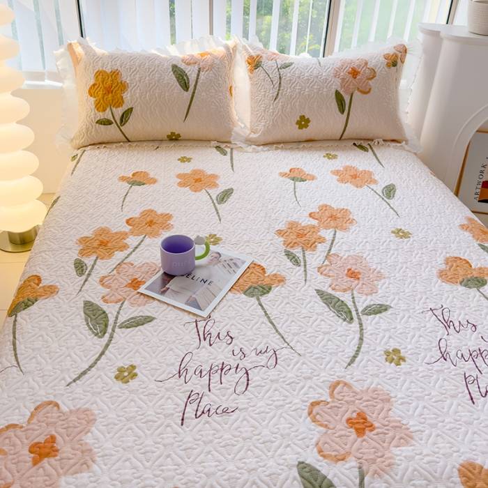 91家纺网 家纺一手货源 找家纺 冬然 2023新款全棉床盖纯棉床盖夹棉床单全棉床单纯棉床单花样情怀