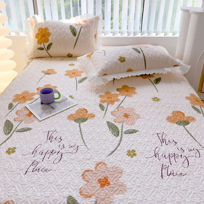 91家纺网 家纺一手货源 找家纺 冬然 2023新款全棉床盖纯棉床盖夹棉床单全棉床单纯棉床单花样情怀