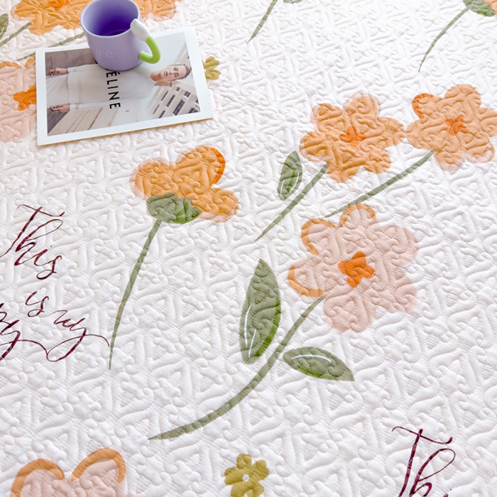 91家纺网 家纺一手货源 找家纺 冬然 2023新款全棉床盖纯棉床盖夹棉床单全棉床单纯棉床单花样情怀