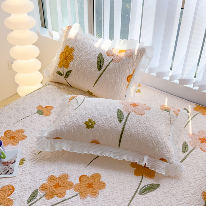 91家纺网 家纺一手货源 找家纺 冬然 2023新款全棉床盖纯棉床盖夹棉床单全棉床单纯棉床单花样情怀