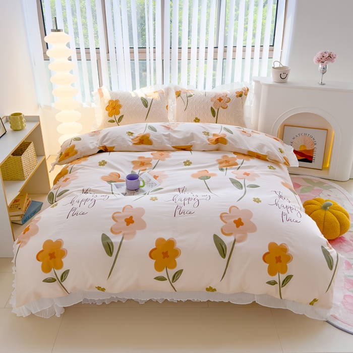 91家纺网 家纺一手货源 找家纺 冬然 2023新款全棉床盖纯棉床盖夹棉床单全棉床单纯棉床单花样情怀