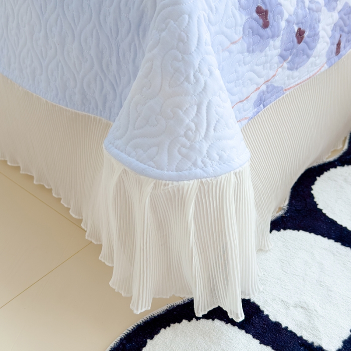 91家纺网 家纺一手货源 找家纺 冬然 2023新款全棉床盖纯棉床盖夹棉床单全棉床单纯棉床单花之梦