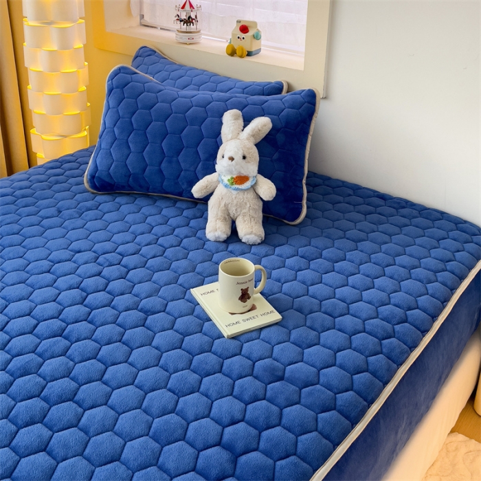 91家纺网 家纺一手货源 找家纺 总梦舒羽2025牛奶绒抗静电夹棉床笠床罩床单床盖床护垫套宿舍三件套