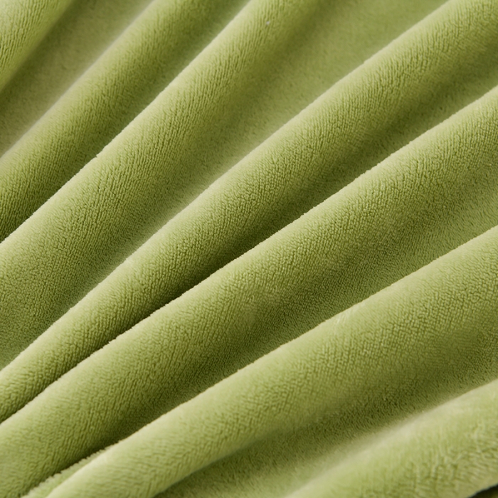 91家纺网 家纺一手货源 找家纺 畅畅家纺 2023高克重牛奶绒刺绣花四件套金貂法莱宝宝水晶雪花绒四件套 花海-草绿