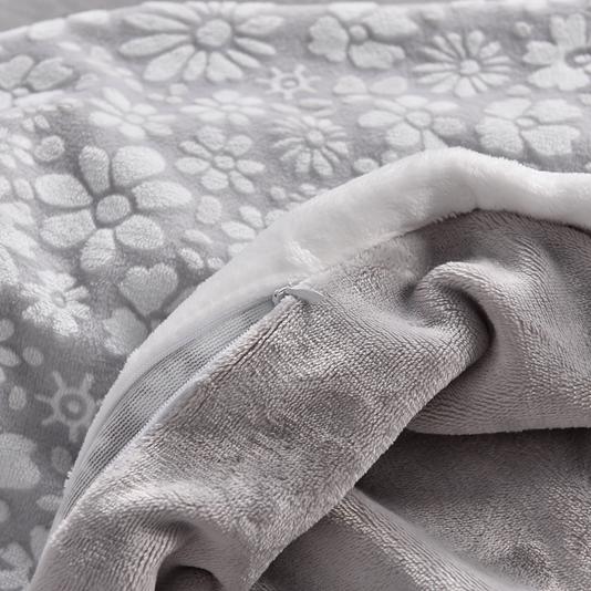 91家纺网 家纺一手货源 找家纺 畅畅家纺 2023新款A类雕花绒牛奶绒四件套 绒雪花-灰