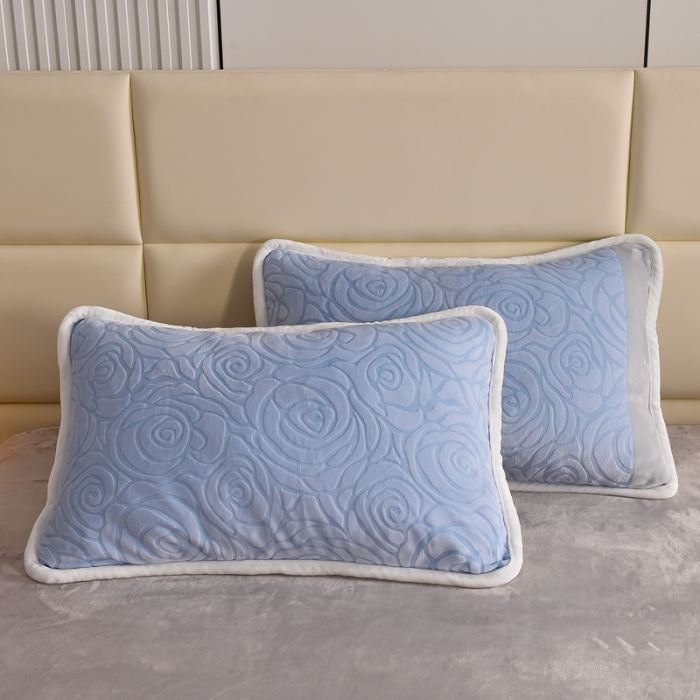 91家纺网 家纺一手货源 找家纺 畅畅家纺 2023新款A类雕花绒牛奶绒四件套 山茶花-兰