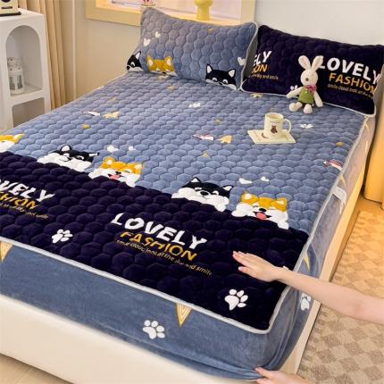 91家纺网 家纺一手货源 找家纺 总牛奶绒抗静电夹棉床笠床罩床单床盖床护垫套宿舍三件套